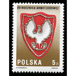 poland stamp 2602 eagle 1984