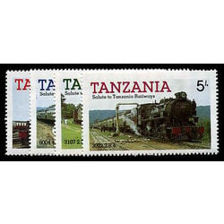 tanzania stamp 271 4 mint trains 1985