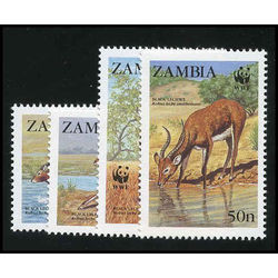zambia stamp 427 430 wolrd wildlife fund 1987