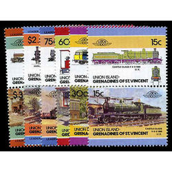union isl of st vincent stamp 7 stamps mint locomotives inc 1984