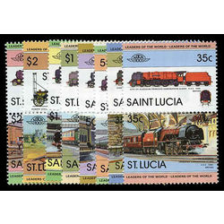 st lucia stamp 617 624 locomotives 1983