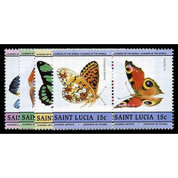 st lucia stamp 731 4 butterfly 1985