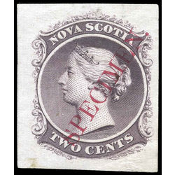 nova scotia stamp 9tciii queen victoria 2 1860 M VF 001