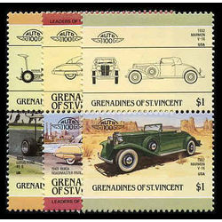 grenadines of st vincent stamp 450 452 3 mint automobiles inc 1984