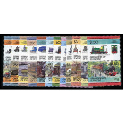 grenadines of st vincent stamp 12 stamps mint locomotives inc 1985