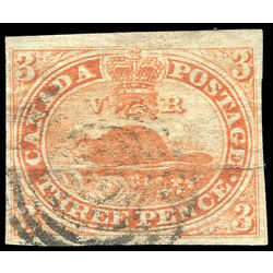 canada stamp 4 beaver 3d 1852 U VF 010
