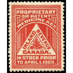 canada revenue stamp fm1 medicine stamps 1909