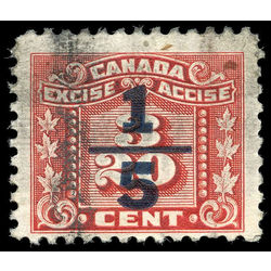 canada revenue stamp fx103 overprints on three leaf excise tax 1934