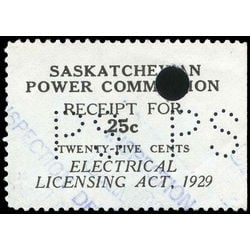 canada revenue stamp se6 saskatchewan electrical inspection 25 1929