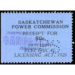 canada revenue stamp se7 saskatchewan electrical inspection 50 1929