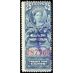canada revenue stamp fg18 victoria gas inspection 25 1897
