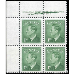 canada stamp 284 king george vi 1 1949 PB UL 001