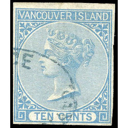british columbia vancouver island stamp 4 queen victoria 10 1865 U VF 005