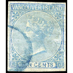 british columbia vancouver island stamp 4 queen victoria 10 1865 U VF 006