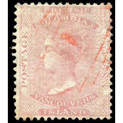 british columbia vancouver island stamp 2a queen victoria 2 d 1860 U VF 004