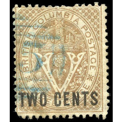 british columbia vancouver island stamp 8 surcharge 1867 U VG 008