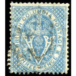 british columbia vancouver island stamp 7a seal of british columbia 3d 1865 U F 005