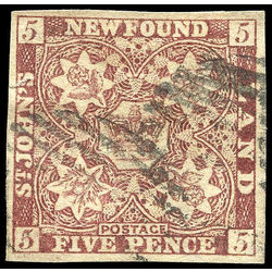 newfoundland stamp 5 1857 first pence issue 5d 1857 U VF 003