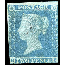 great britain stamp 4 queen victoria two penny blue 2p 1841 M FAULTY 005