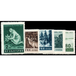 bulgaria stamp 977 981 woman planting tree and forests 1957