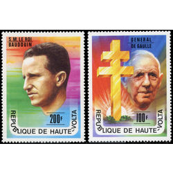 burkina faso stamp 434 5 de gaulle and king baudouin 1977