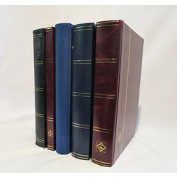 five large used stockbooks