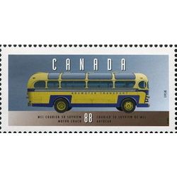 canada stamp 1527f mci courier 50 skyview motor coach 1950 88 1994