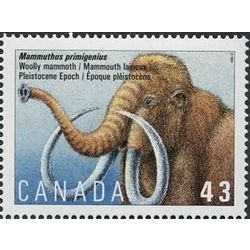 canada stamp 1532 mammuthus primigenius pleistocene epoch 43 1994