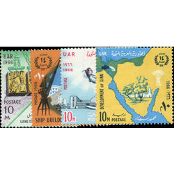 egypt stamp 698 701 14th anniversary of the revolution 1966