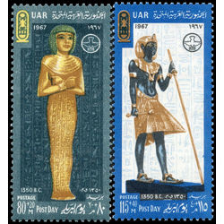egypt stamp b33 b34 pharaonic mediator and pharaonic guard 1967