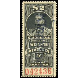canada revenue stamp fwm57 george v weights and measures 2 1915