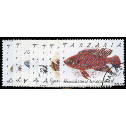 tanzania stamp 816 822 fishes of tanzania 1992