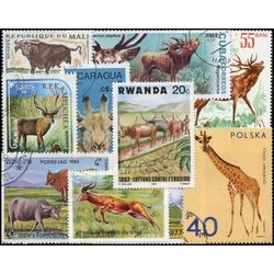 horn animals on stamps
