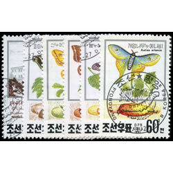 korea north stamp 2990 2995 butterflies silkworm research 1991