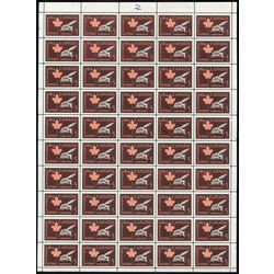 canada stamp 432 quil and maple leaf 5 1964 m pane bl