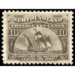 newfoundland stamp 68 cabot s ship matthew 10 1897