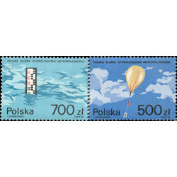 poland stamp 2976 2977 polish meteorological service 1990