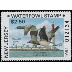 us stamp rw hunting permit rw nj17 new jersey atlantic brant 2 50 1991