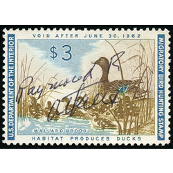 us stamp rw hunting permit rw28 mailard hen and ducklings 3 1961