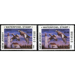 us stamp rw hunting permit rw nj25 26 new jersey widgeons lighthouse 1995