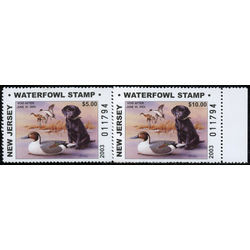 us stamp rw hunting permit rw nj41 42 new jersey pintails labrador retriever 2003