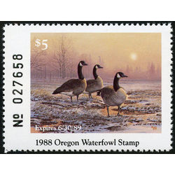 us stamp rw hunting permit rw or5 oregon great bassin canada geese 5 1988