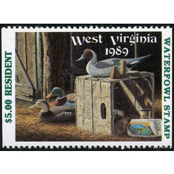us stamp rw hunting permit rw wv5 west virginia decoys non resident 5 1989