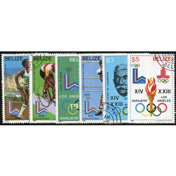 belize stamp 555 560 1984 olympics 1984