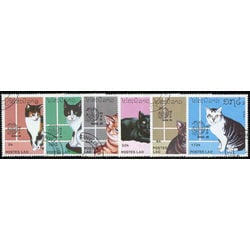 laos stamp 908 913 cats 1989