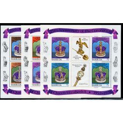 barbuda stamp 345 7 coronation queen 1978