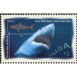 canada stamp 1641 great white shark 45 1997