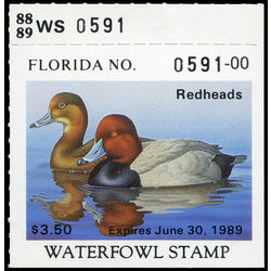us stamp rw hunting permit rw fl11 florida blue winged teal 3 50 1989