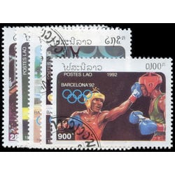 laos stamp 1058 1062 1992 summer olympics barcelona 1992