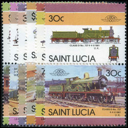 st lucia stamp 1 classic trains 1983